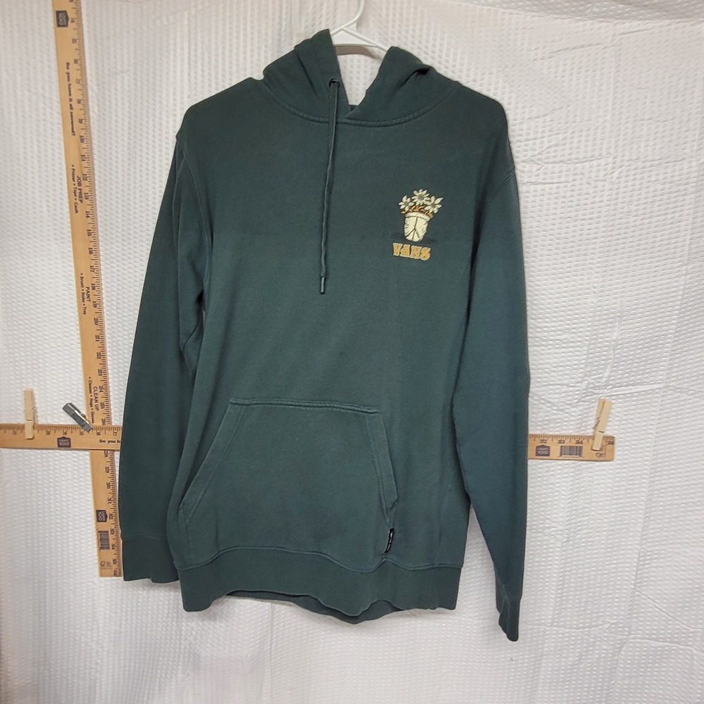 Vans Mens Small Green Think Green Grow Positivity Skull Sunflower Hoodie